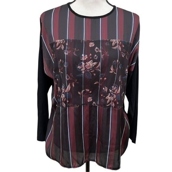 Zara Tops - Zara womens floral front and black back Top Size S